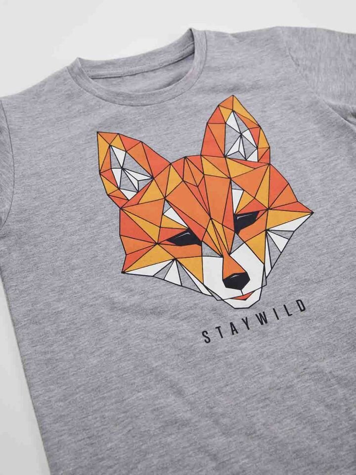 Geometrik Tilki Erkek Çocuk T-shirt Pantolon Takım