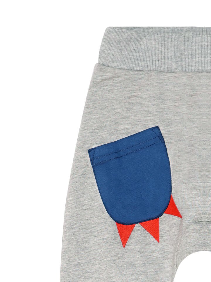 Canavar Cepli Erkek Çocuk T-shirt Kapri Şort Takım 3 Y - Beyaz Gri Mavi