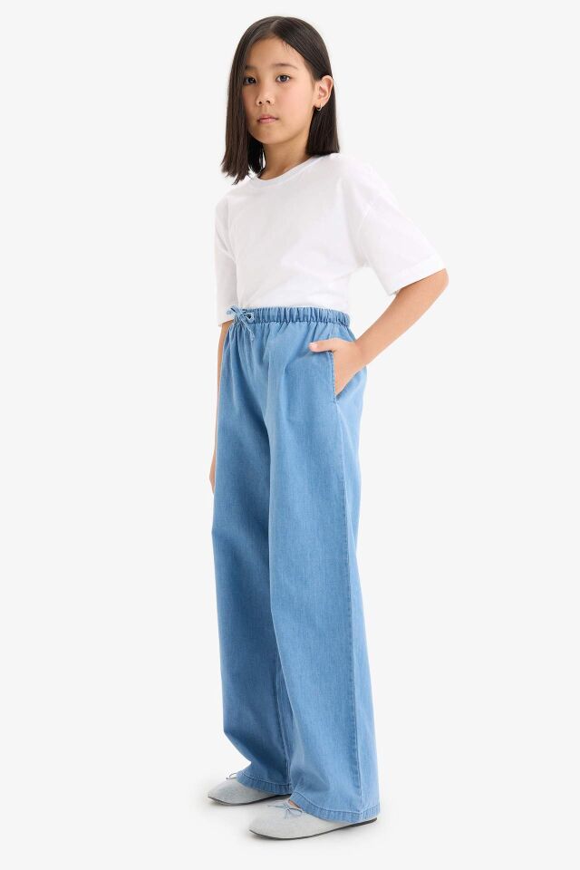Kız Çocuk Wide Leg Geniş Paça Jean Pantolon