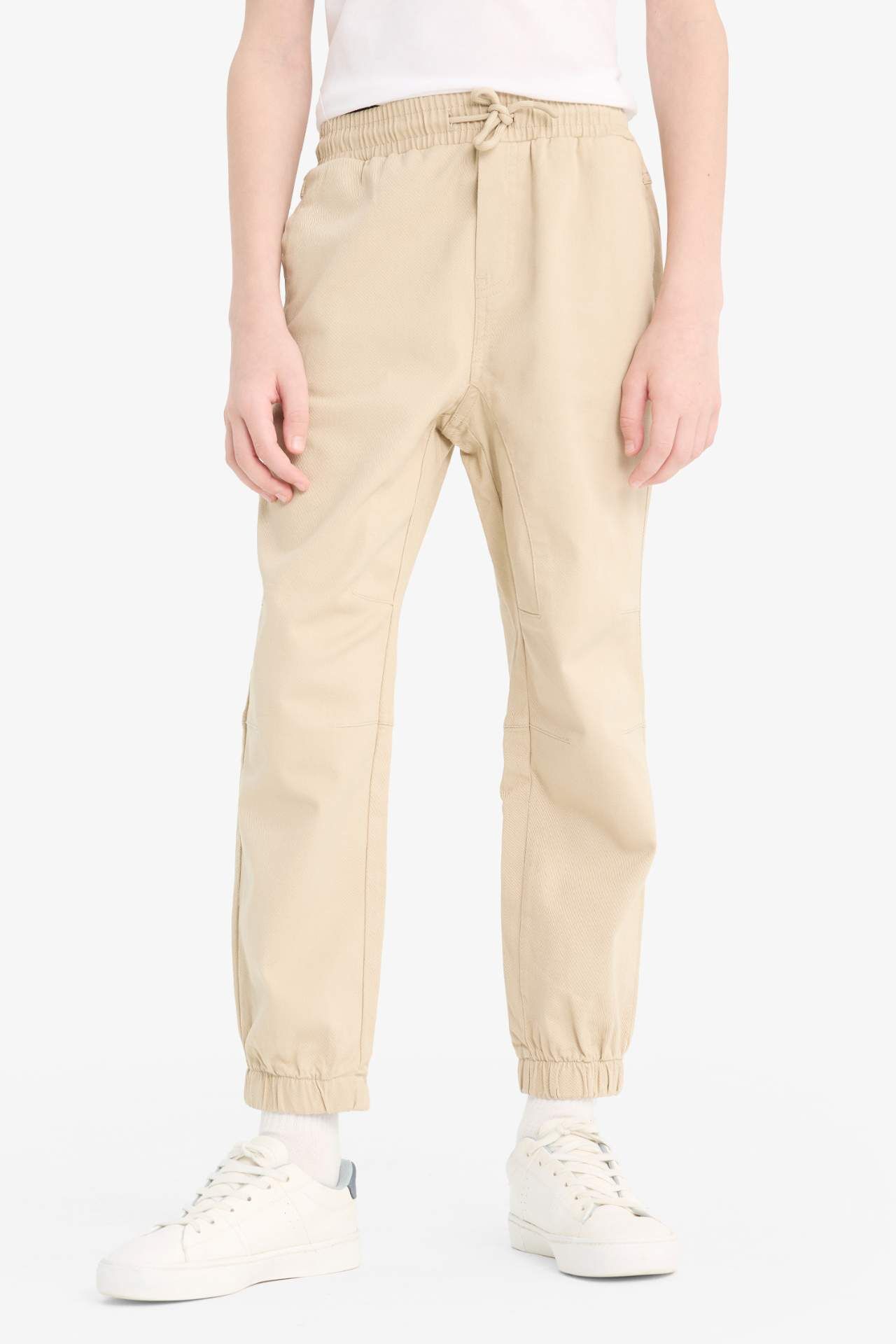 Erkek Çocuk Lastikli Paça Basic Düz Gabardin Jogger Pantolon