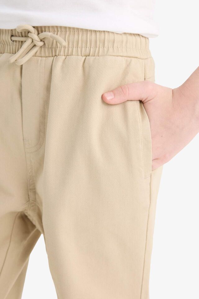 Erkek Çocuk Lastikli Paça Basic Düz Gabardin Jogger Pantolon