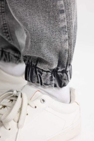Erkek Çocuk Jogger Fit Esnek Bantlı Paça Jean Pantolon