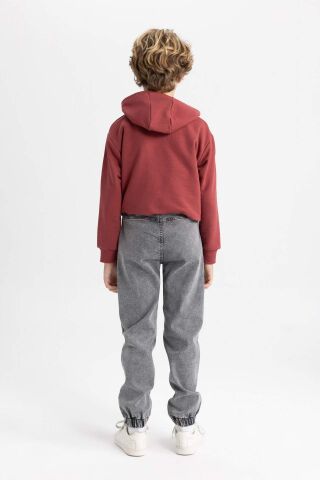 Erkek Çocuk Jogger Fit Esnek Bantlı Paça Jean Pantolon