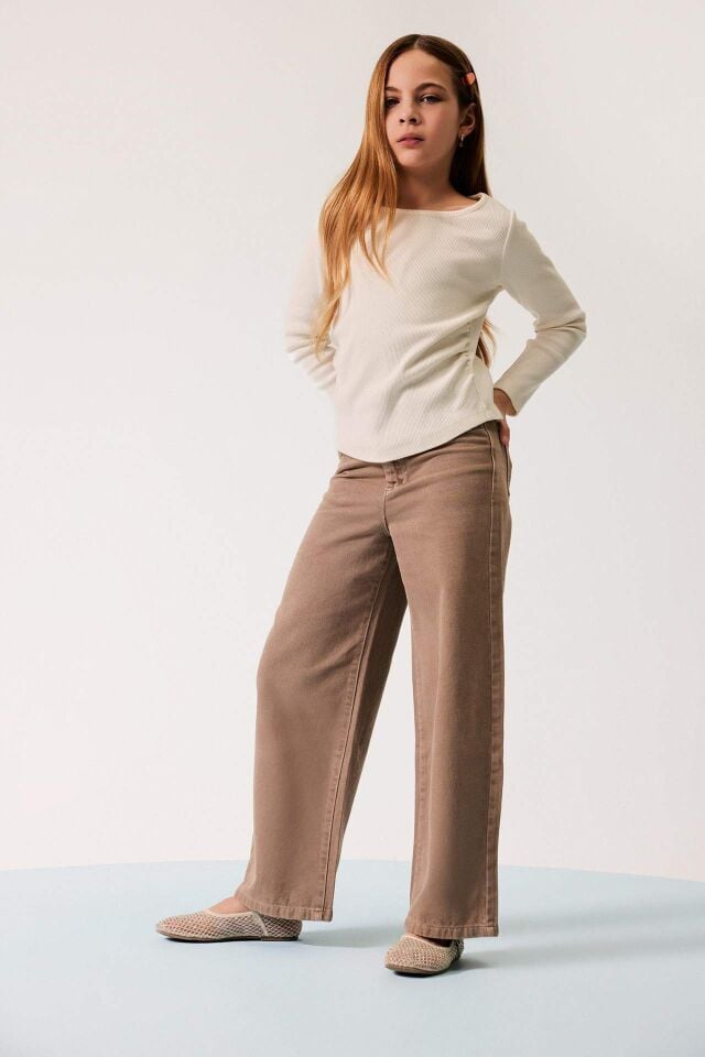 Kız Çocuk Wide Leg Geniş Paça Pamuklu Pantolon