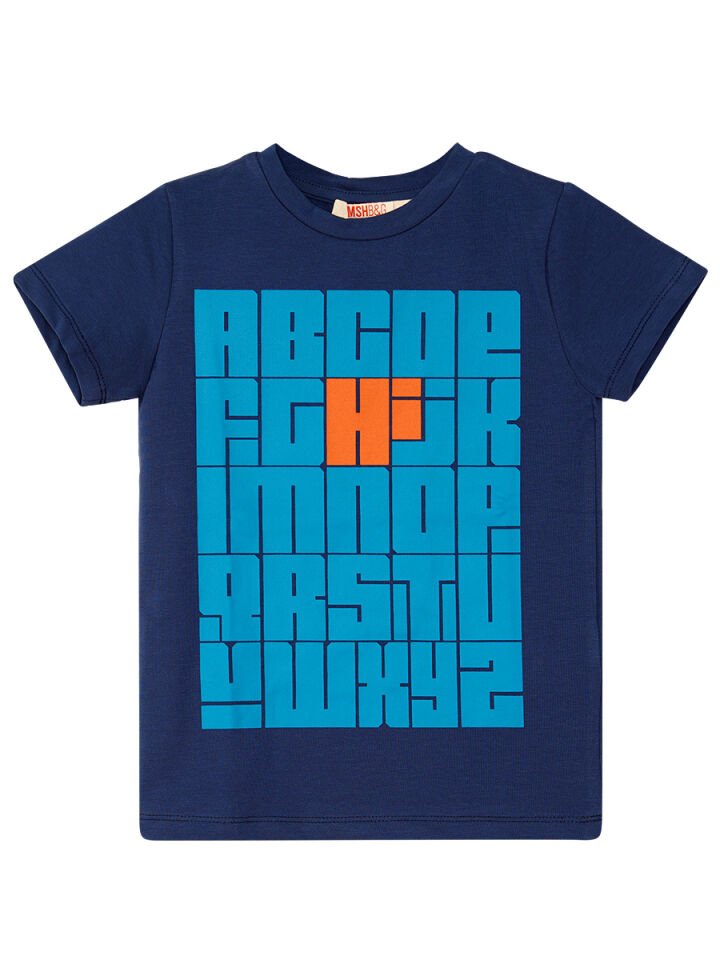 Alfabe Erkek Çocuk T-shirt Şort Takım 5 Y - Lacivert, Mavi
