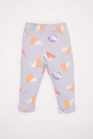 Kız Bebek Pijama Takım Desenli Uzun Kollu Üst Beli Lastikli Uzun Alt