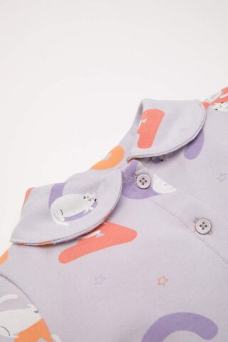 Kız Bebek Pijama Takım Desenli Uzun Kollu Üst Beli Lastikli Uzun Alt