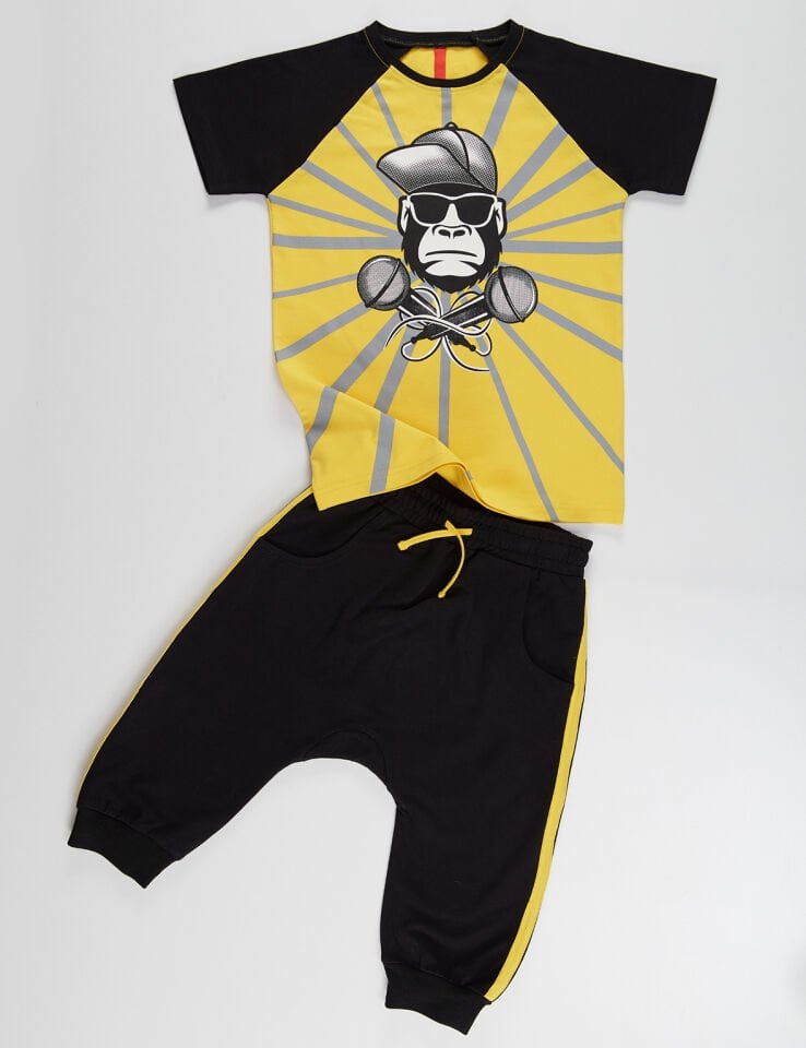 Dj Ape Erkek Çocuk T-shirt Kapri Şort Takım