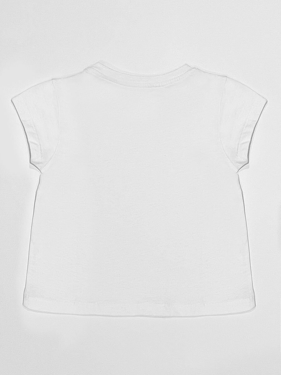 Boom Boom Pamuklu Penye Kız Çocuk Beyaz T-shirt