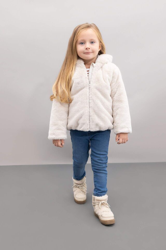 Kız Bebek Kapüşonlu Mont