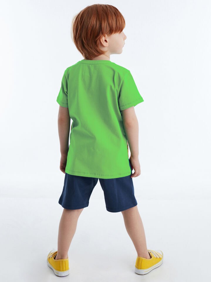 Sarmaşık Timsah Erkek Çocuk T-shirt Şort Takım 3 Y - Lacivert Yeşil