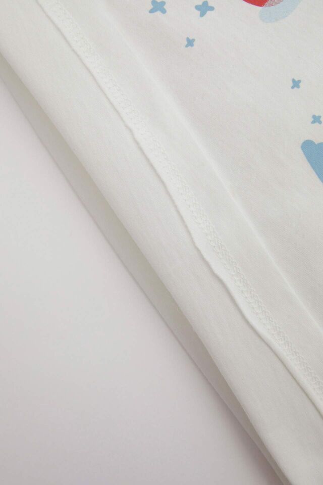 Erkek Bebek Pijama Takım Baskılı Penye Kısa Kollu Üst Beli Lastikli Şort