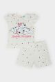 Kız Bebek 101 Dalmatians Pijama Takımı Kısa Kollu Penye Üst Beli Lastikli Şort