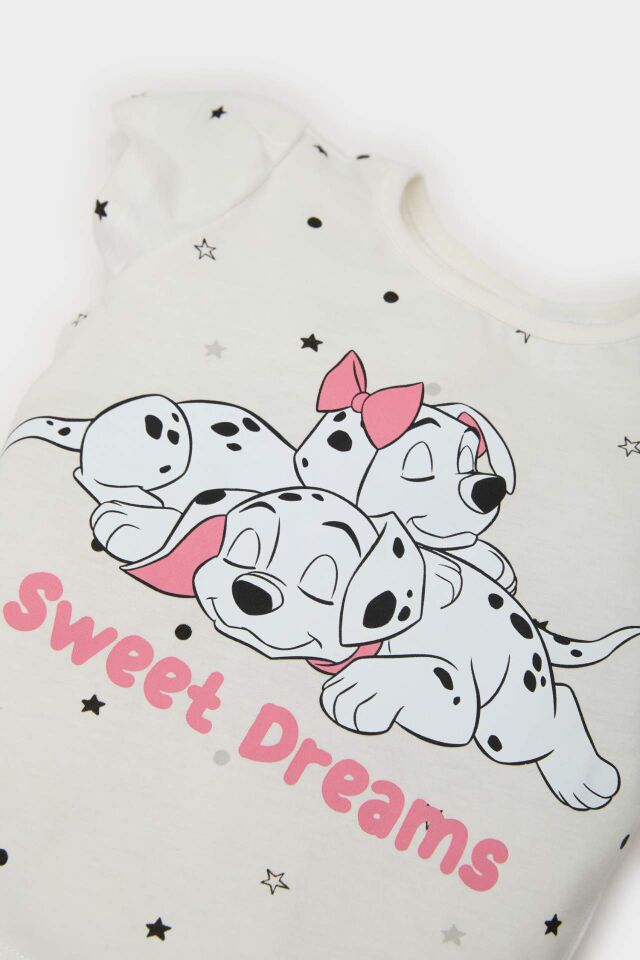 Kız Bebek 101 Dalmatians Pijama Takımı Kısa Kollu Penye Üst Beli Lastikli Şort
