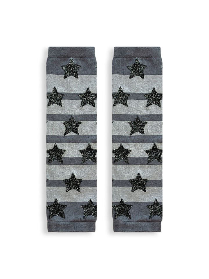 Gri Çizgili Yıldızlı Kız Çocuk Tozluk