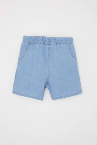 Erkek Bebek Jean Basic Düz Şort