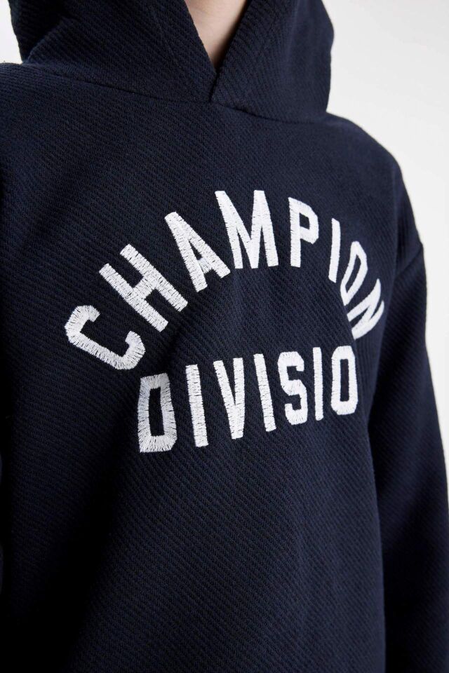 Erkek Çocuk 2'li Takım Kapüşonlu Baskılı Sweatshirt Üst Jogger Eşofman Altı