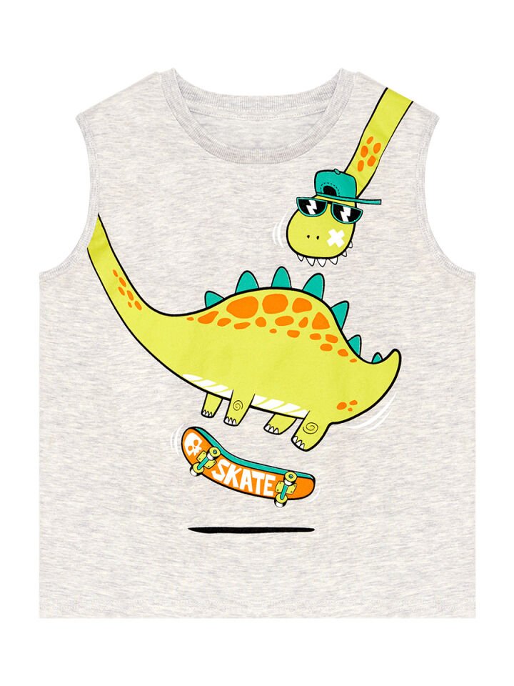 Kaykay Dino Erkek Çocuk T-shirt Şort Takım 3 Y - Turuncu