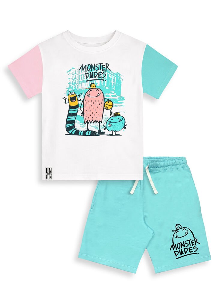 Monster Dudes Erkek Çocuk T-shirt Şort Takım