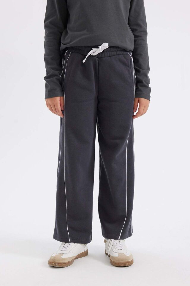 Kız Çocuk Wide Leg Geniş Bol Paça Beli Lastikli Eşofman Altı