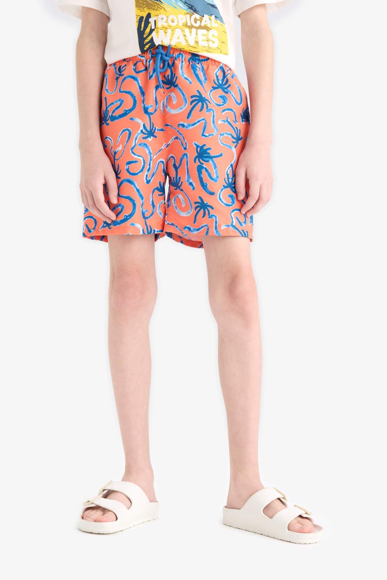 Erkek Çocuk Floral Deniz Şortu