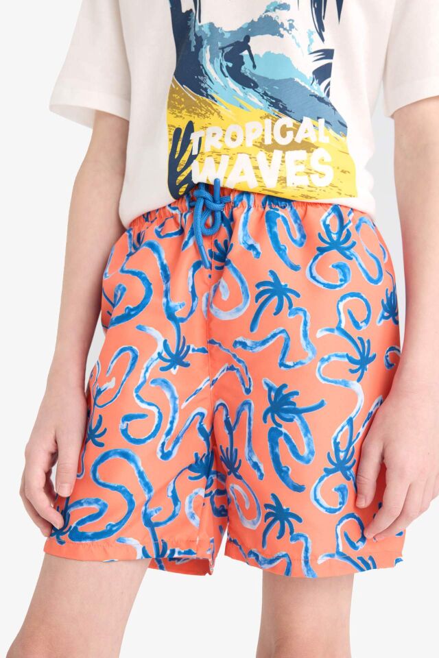 Erkek Çocuk Floral Deniz Şortu