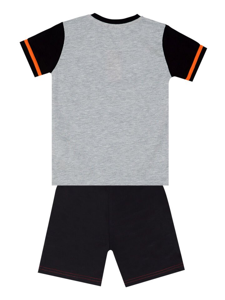 Thunder Skate Erkek Çocuk T-shirt Şort Takım 6 Y - Siyah Gri