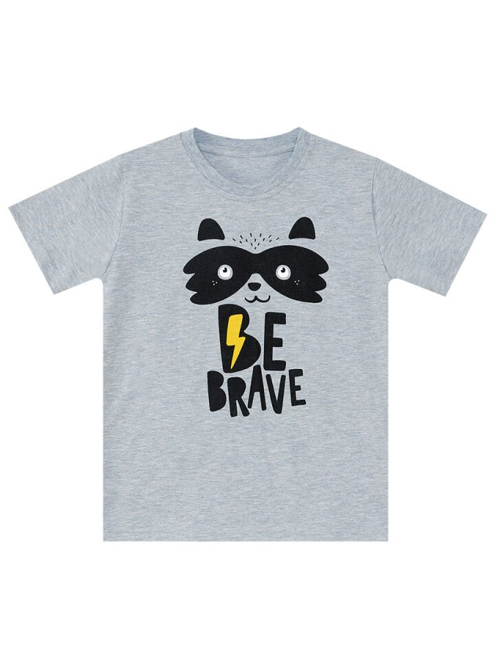 Rakun Erkek Çocuk T-shirt Kapri Şort Takım 3 Y - Siyah