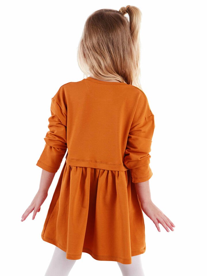 Mini Leoparlar Kız Çocuk Elbise 3 Y - Hardal, Pembe