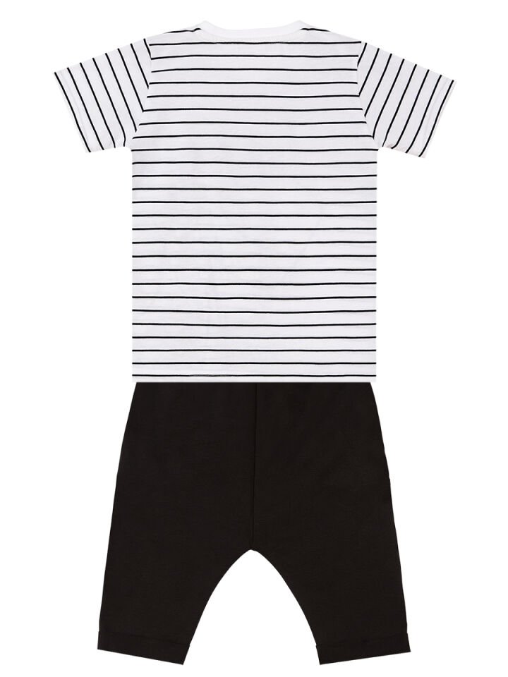 Sevimli Dino Erkek Çocuk T-shirt Kapri Şort Takım