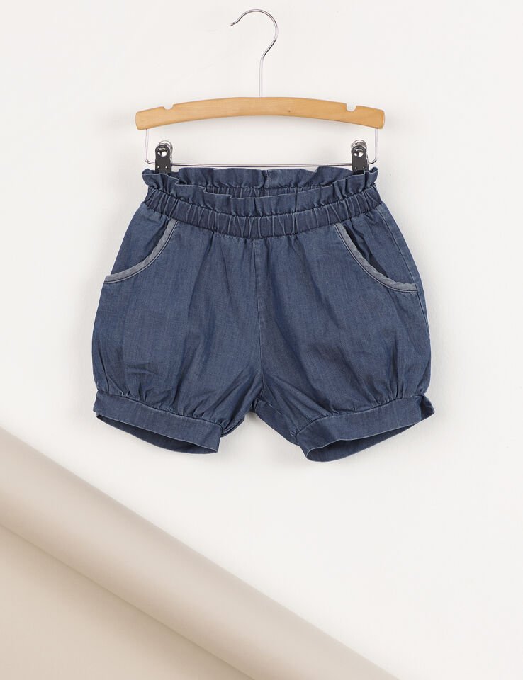 Balon Kesim Kız Çocuk Denim Şort