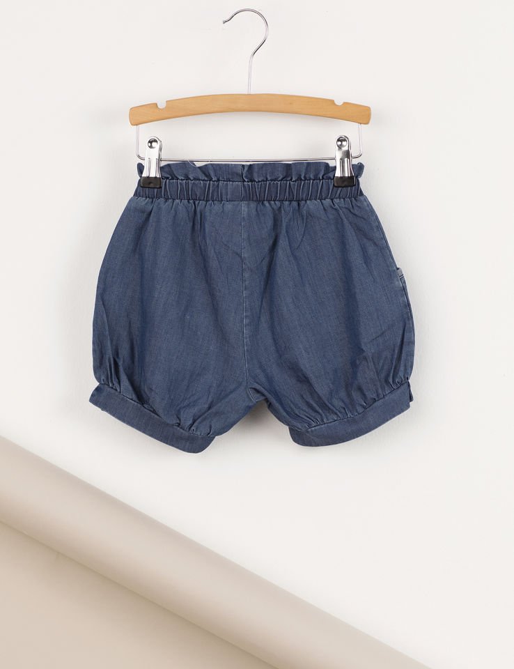 Balon Kesim Kız Çocuk Denim Şort