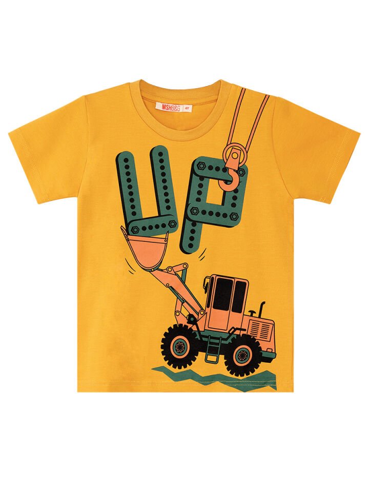 Up Kepçe Erkek Çocuk T-Shirt Şort Takım 6 Y - Haki, Hardal