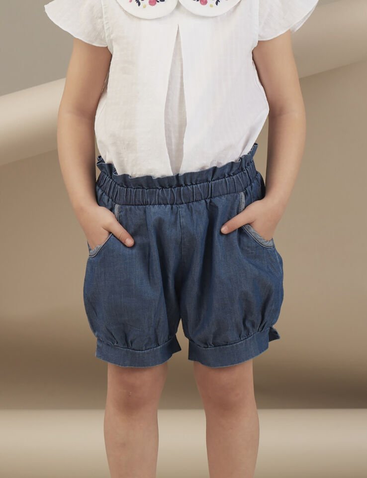 Balon Kesim Kız Çocuk Denim Şort 2 Y - Lacivert