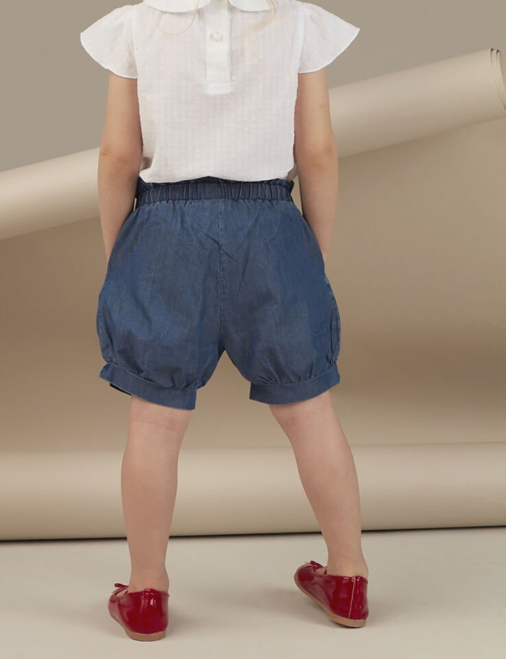 Balon Kesim Kız Çocuk Denim Şort 2 Y - Lacivert