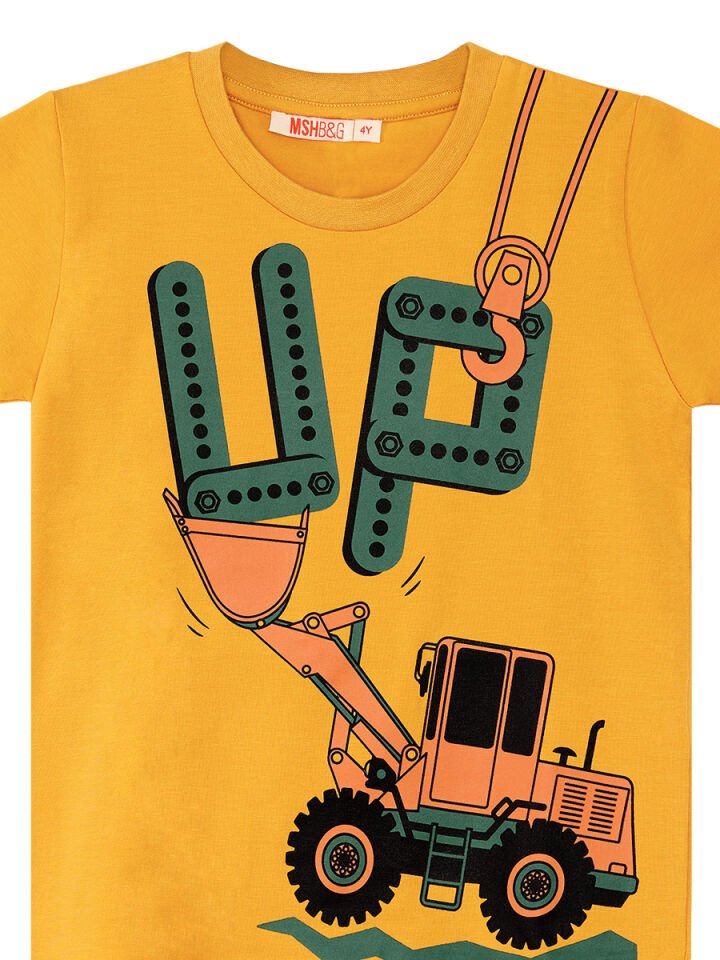 Up Kepçe Erkek Çocuk T-Shirt Şort Takım 7 Y - Haki, Hardal
