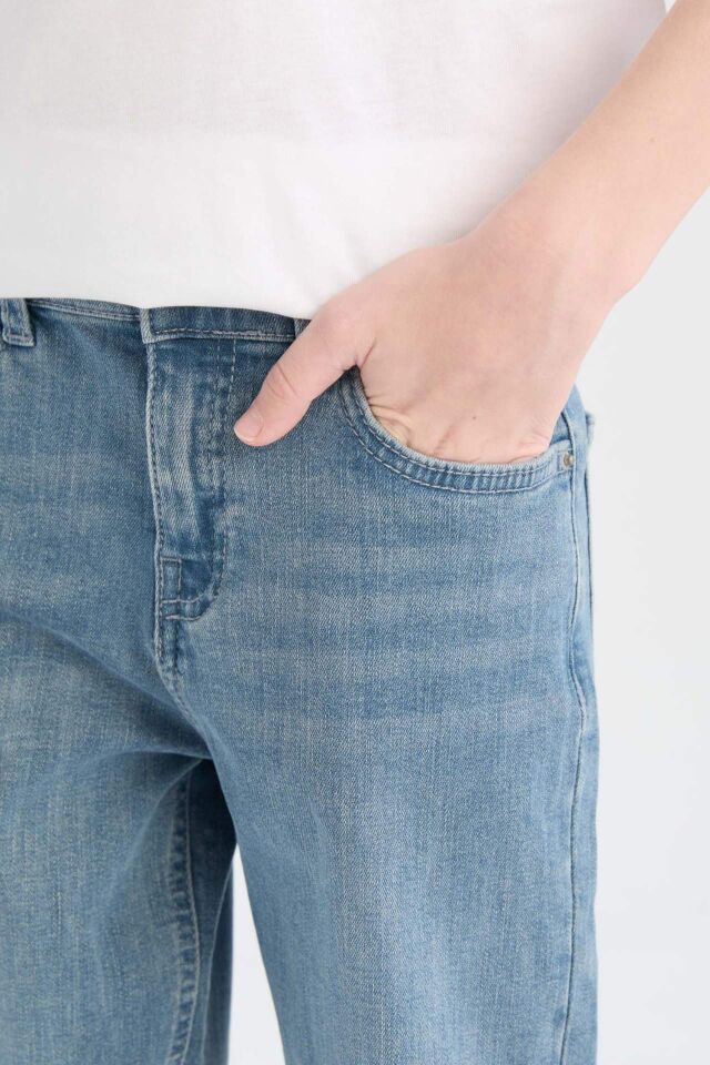 Erkek Çocuk Straight Fit Düz Paça Basic Düz Jean Pantolon