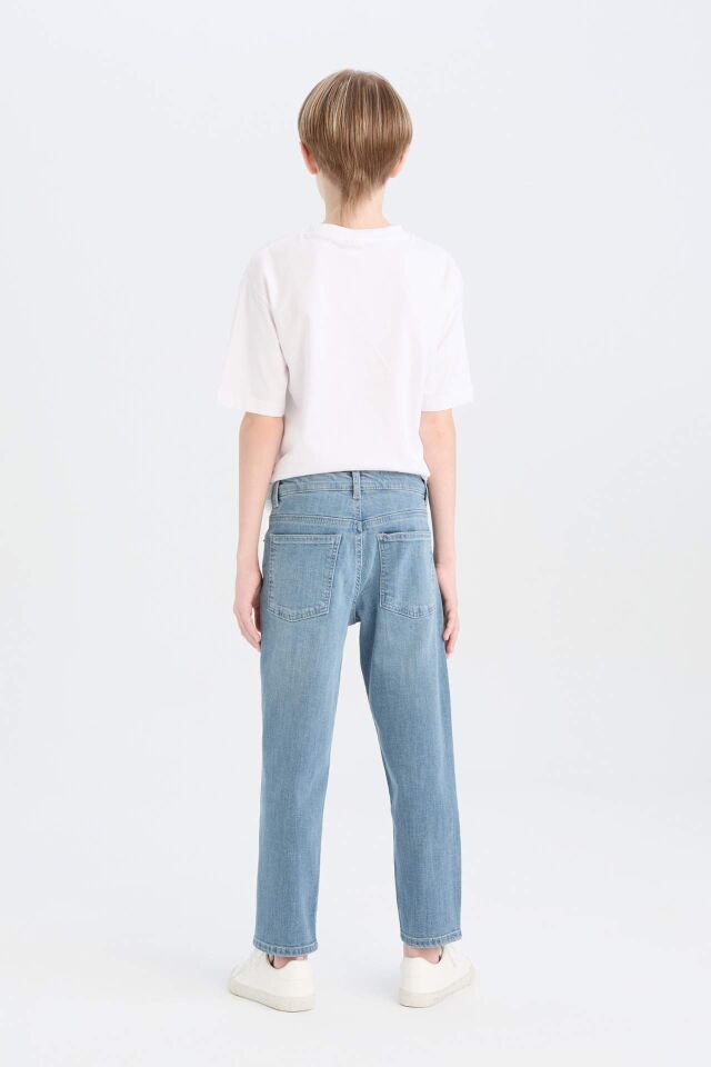 Erkek Çocuk Straight Fit Düz Paça Basic Düz Jean Pantolon