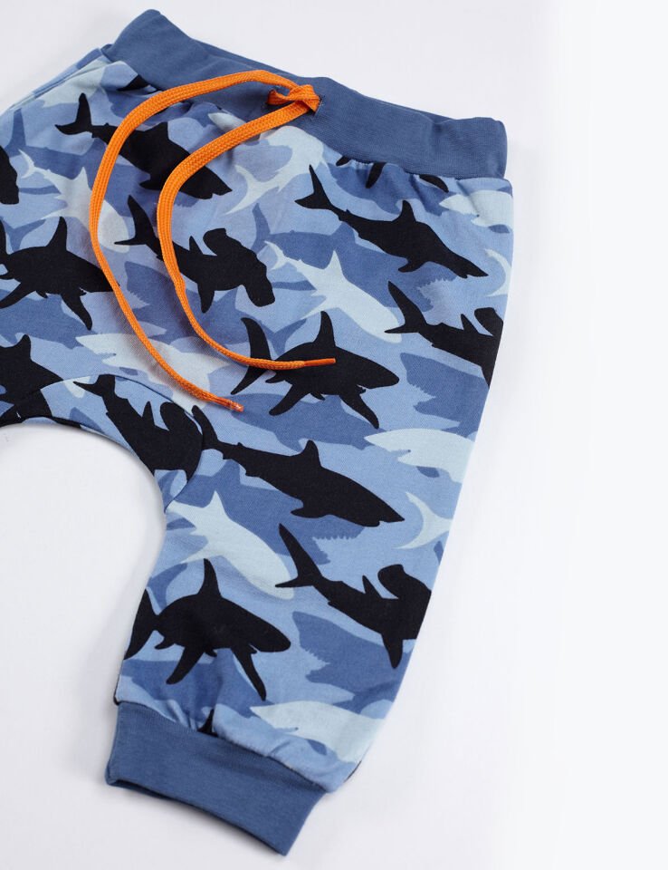 Shark Camo Erkek Çocuk T-shirt Kapri Şort Takım