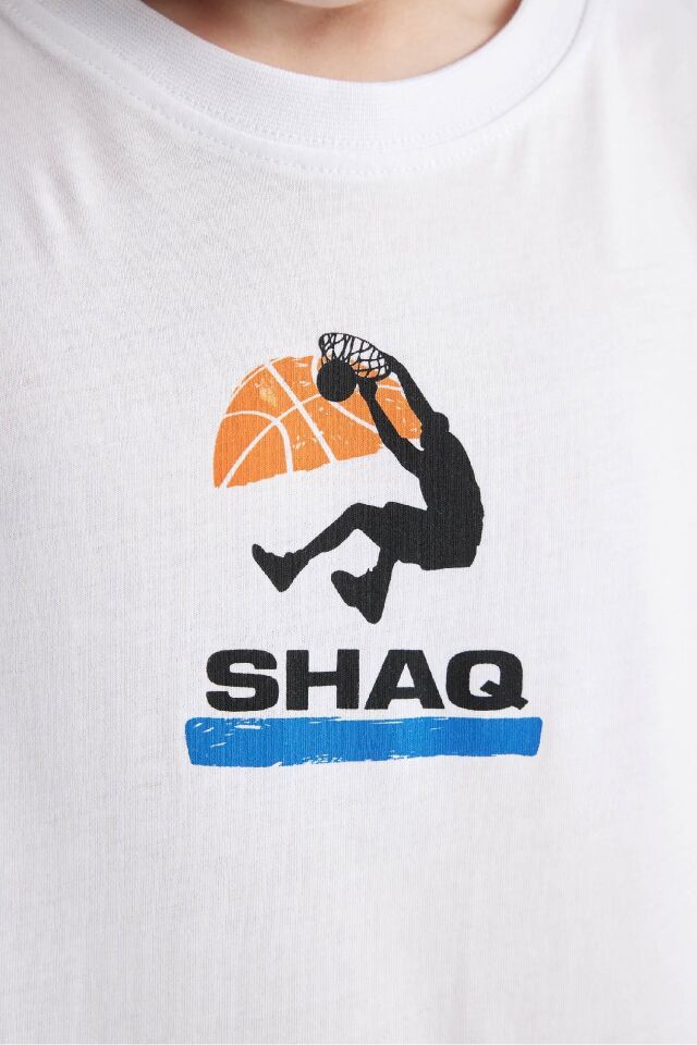 Erkek Çocuk Shaquille O'Neal Oversize Geniş Kalıp Bisiklet Yaka Kısa Kollu Tişört