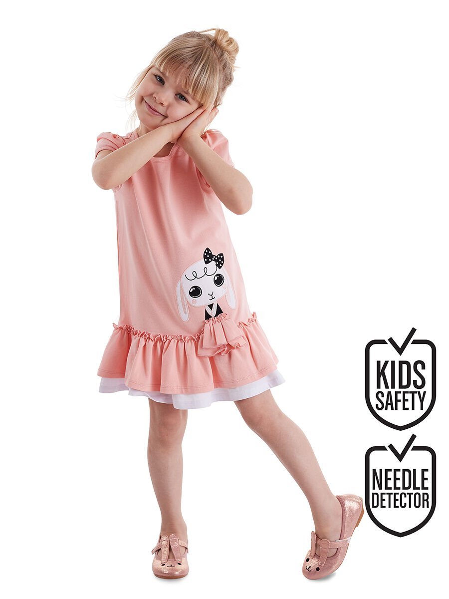 Fırfırlı Tavşan  Kız Çocuk Elbise