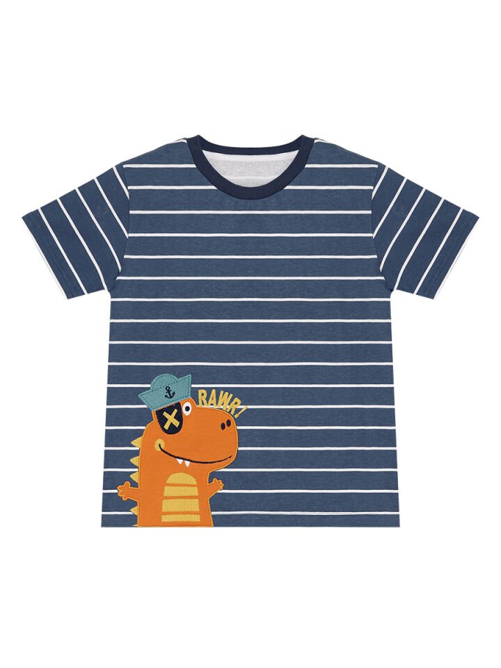 Denizci Dino Erkek Çocuk T-shirt Kapri Şort Takım 4 Y - Lacivert