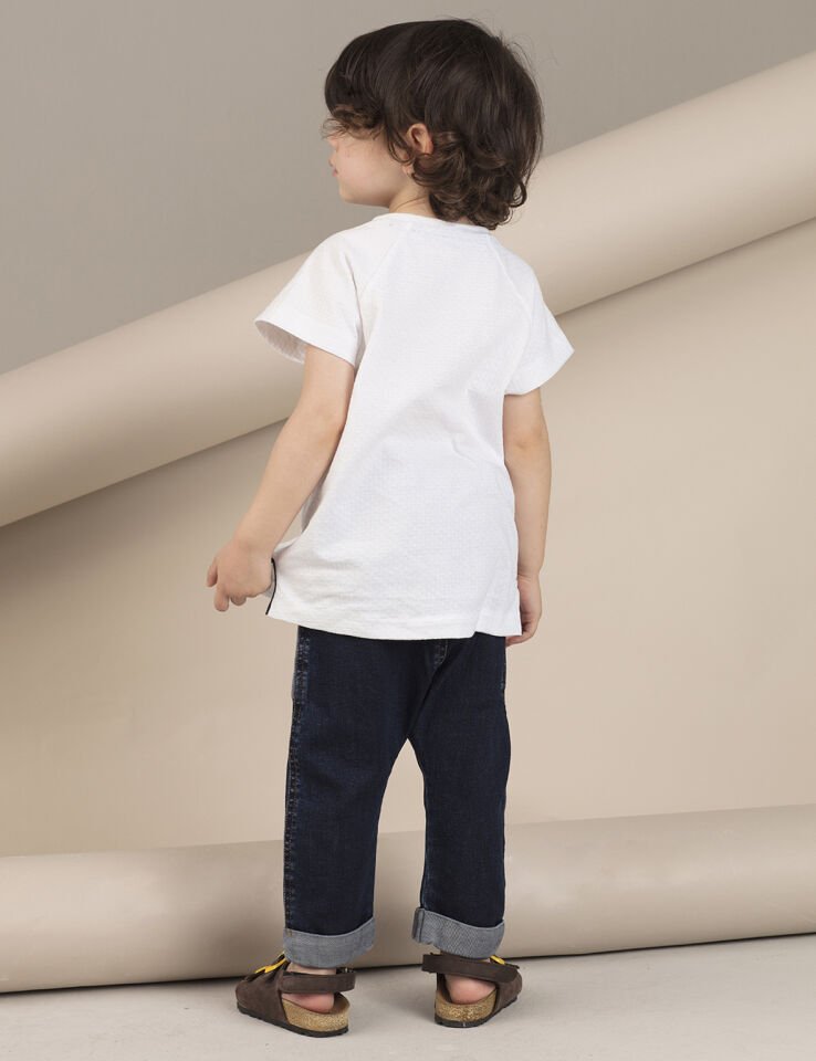 Pat Detaylı Erkek Çocuk Beyaz T-Shirt 4 Y - Beyaz