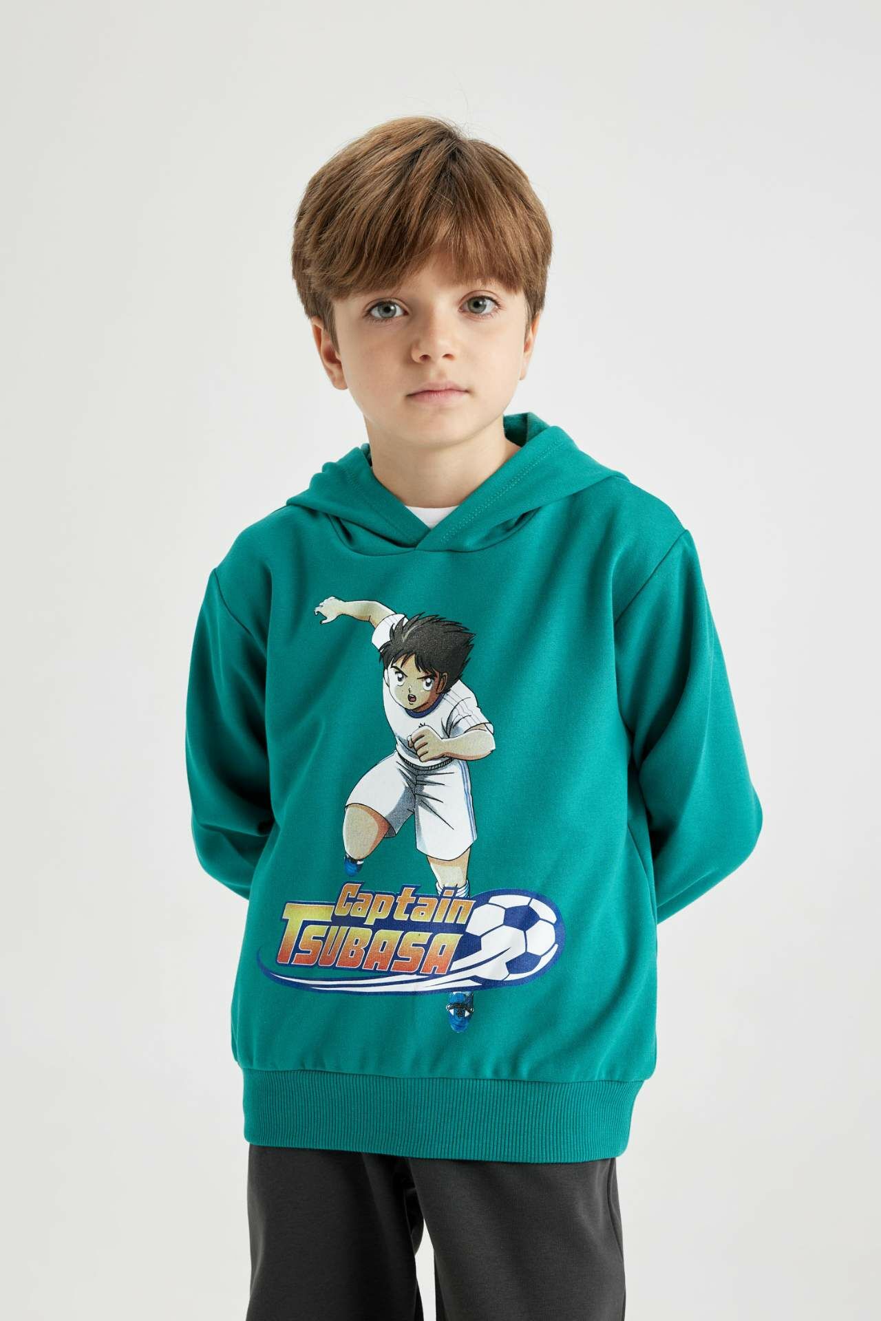 Erkek Çocuk Captain Tsubasa Kapüşonlu Sweatshirt