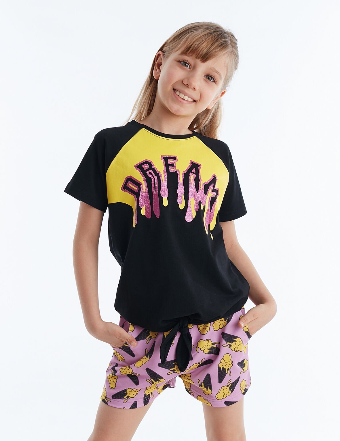 Dream Cream Kız Çocuk T-shirt Şort Takım