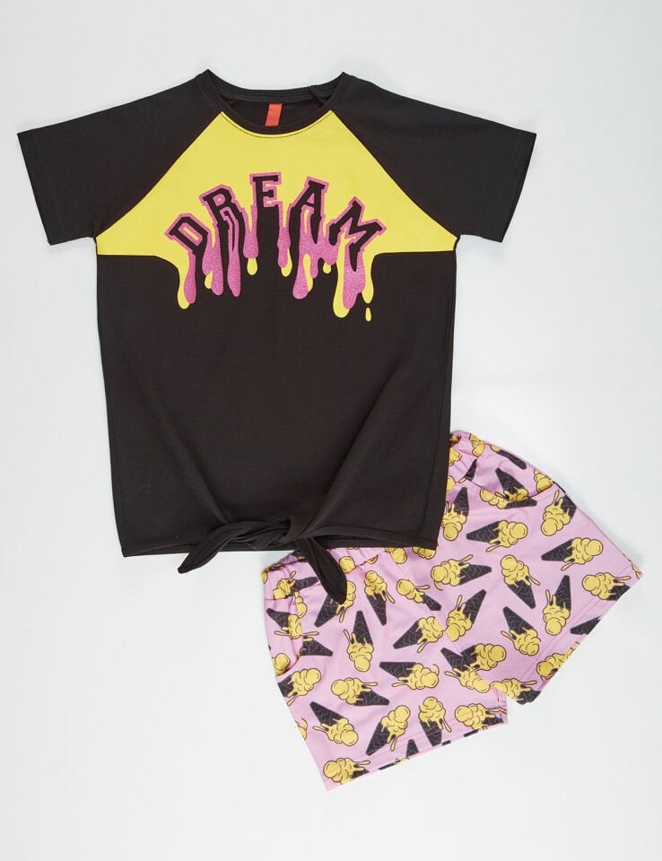 Dream Cream Kız Çocuk T-shirt Şort Takım