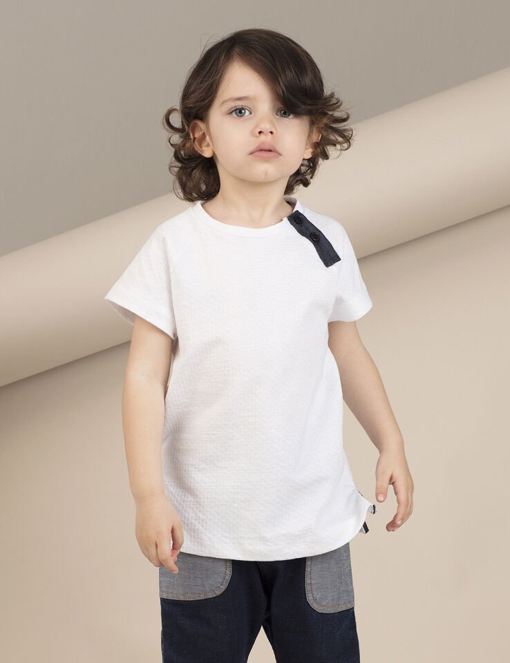 Pat Detaylı Erkek Çocuk Beyaz T-Shirt 6 Y - Beyaz