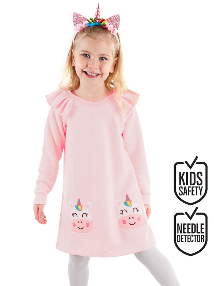Cowcorn Pembe Kız Çocuk Elbise 3 Y - Pembe