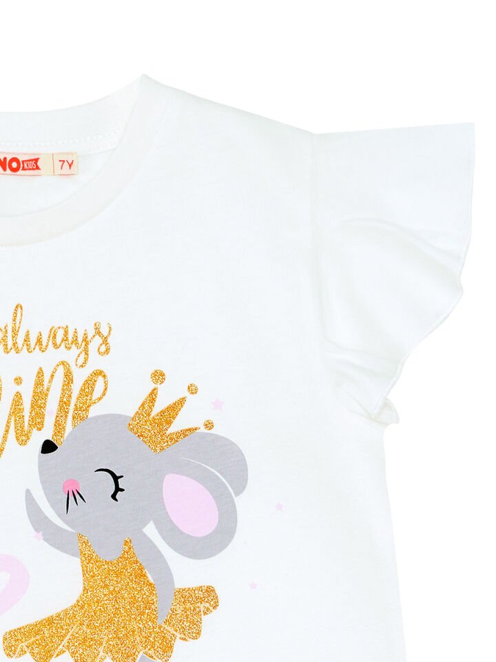 Balerin Hayvanlar Kız Çocuk T-shirt Tayt Takım 2 Y - Pembe