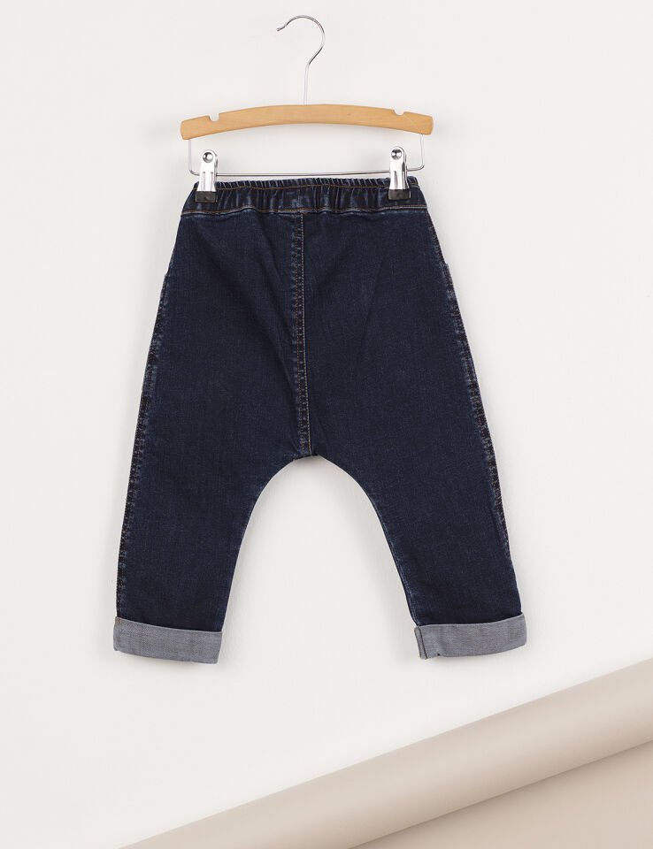 Düğmeli Erkek Çocuk Denim Kapri Şort 5 Y - Lacivert